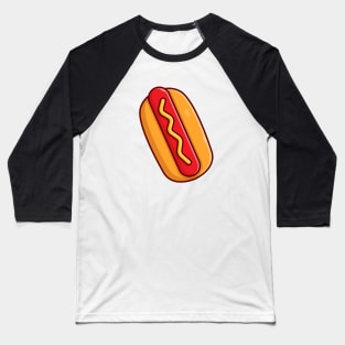 Hotdog Cartoon Vector Icon Illustration (17) Baseball T-Shirt